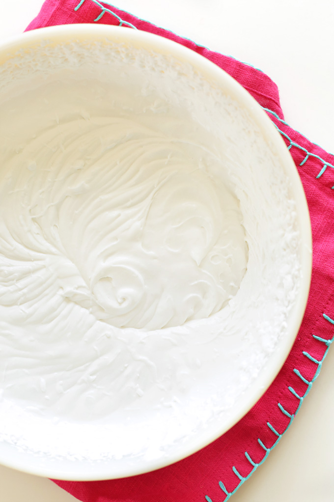 Bowl of our freshly made Coconut Whipped Cream