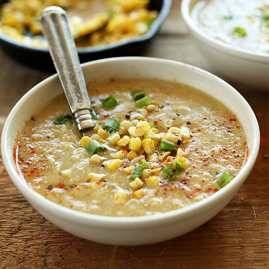 Big bowl of Simple Summer Corn Soup