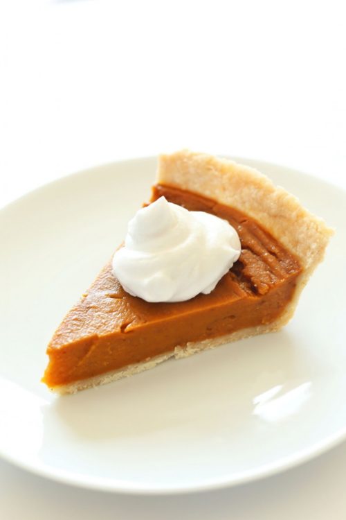 Slice of our easy vegan gluten-free pumpkin pie
