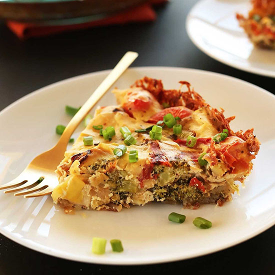 Slice of our Simple Tofu Quiche recipe on a small plate