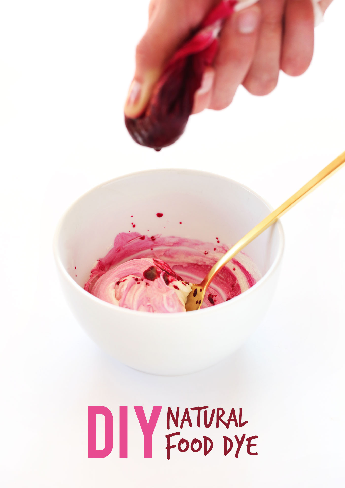 Making pink DIY Natural Food Dye with a fresh beet