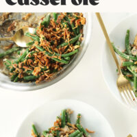 Plate of vegan green bean casserole