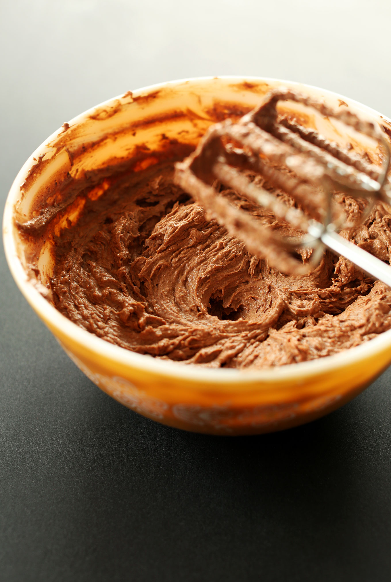 Freshly whipped vegan Chocolate Peanut Butter Mousse