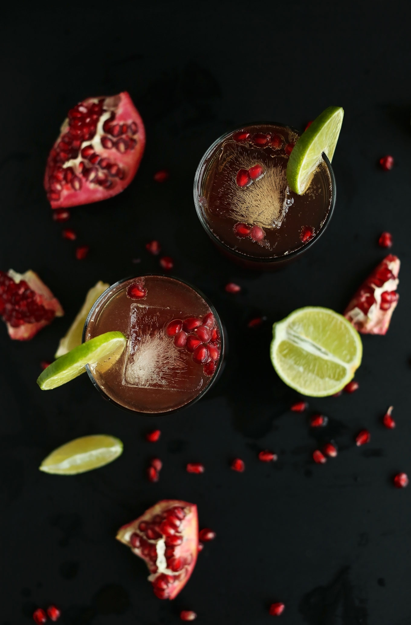 Glasses of our Pomegranate Margaritas recipe