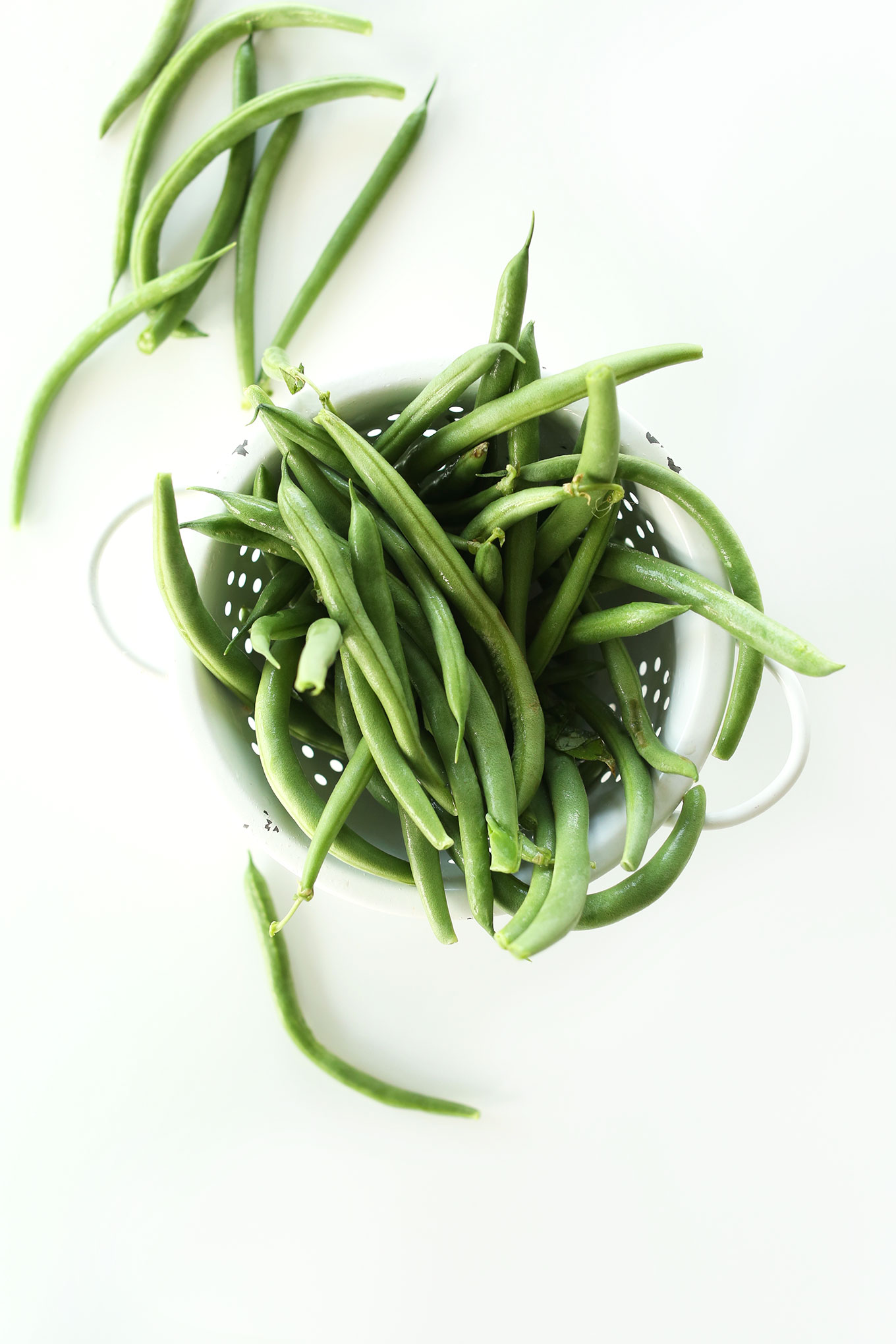 Fresh green beans for making our Vegan Green Bean Casserole recipe