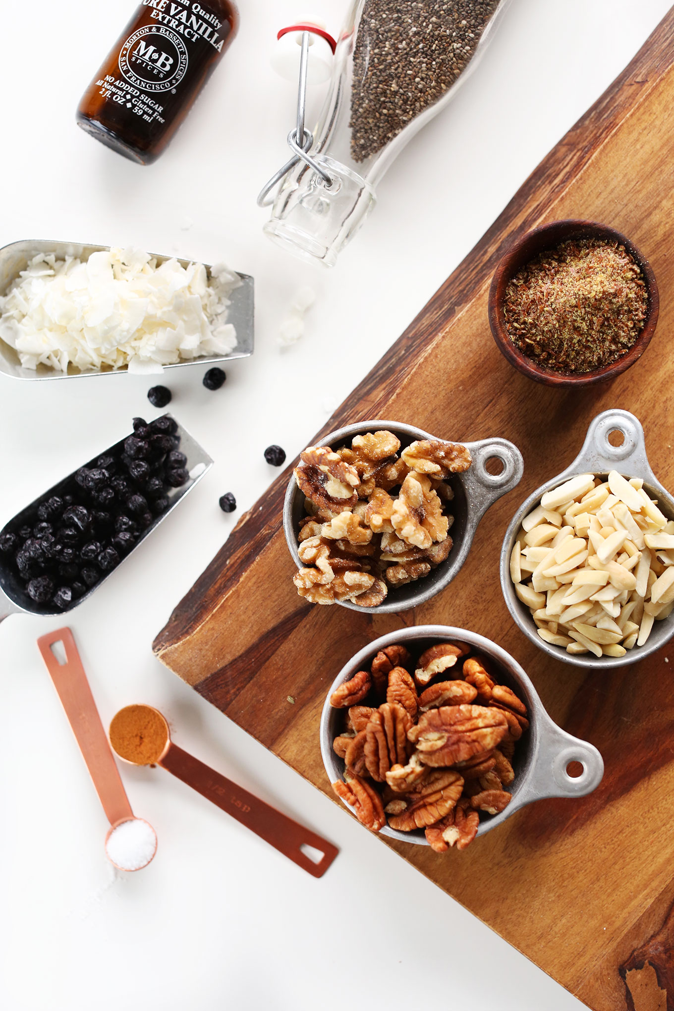 Ingredients for making our homemade high-protein grain-free granola