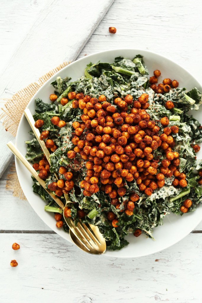 Kale Salad With Tandoori-Roasted Chickpeas | Minimalist Baker Recipes