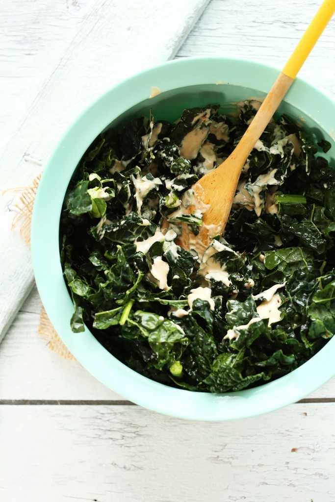 Kale Salad with Tandoori-Roasted Chickpeas | Minimalist Baker Recipes