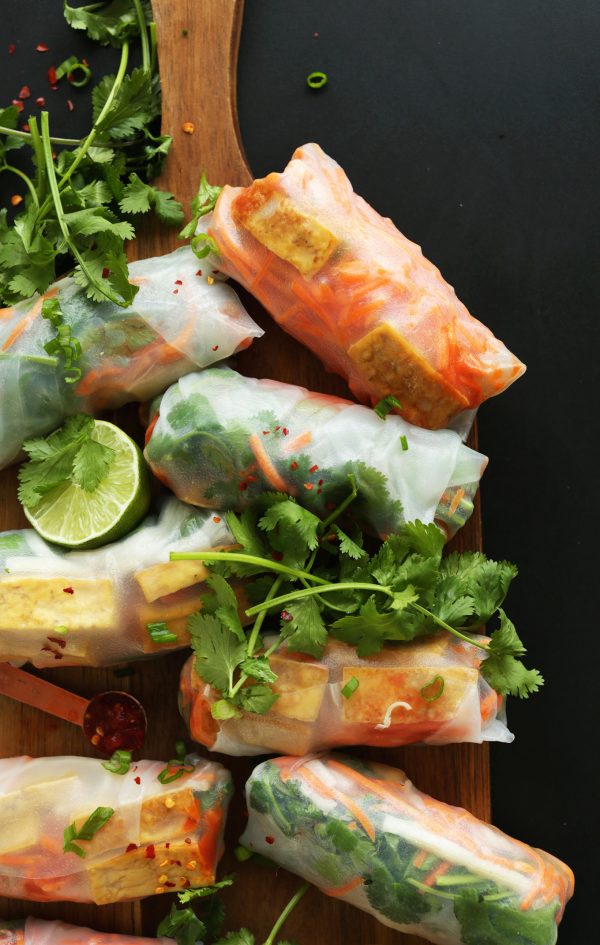 Tofu Spring Rolls with Pickled Veggies | Minimalist Baker Recipes