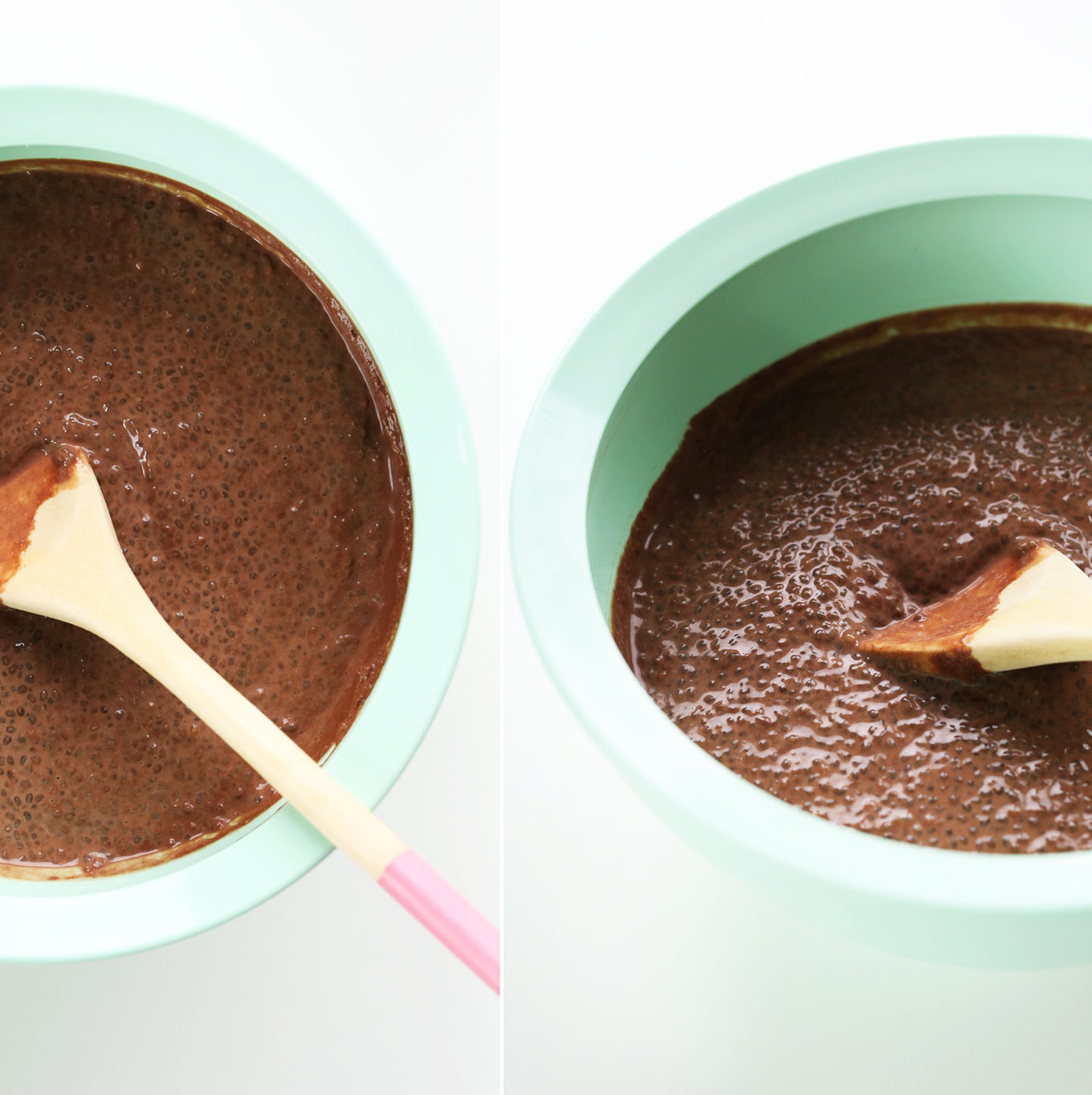 Big bowl of Chocolate Chia Seed Pudding for a gluten-free vegan snack
