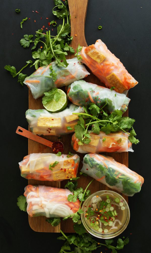 Tofu Spring Rolls with Pickled Veggies | Minimalist Baker Recipes