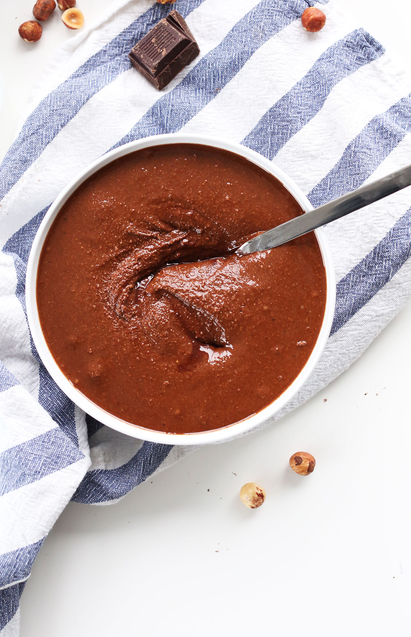 Bowl of our DIY vegan gluten-free Nutella made with simple ingredients