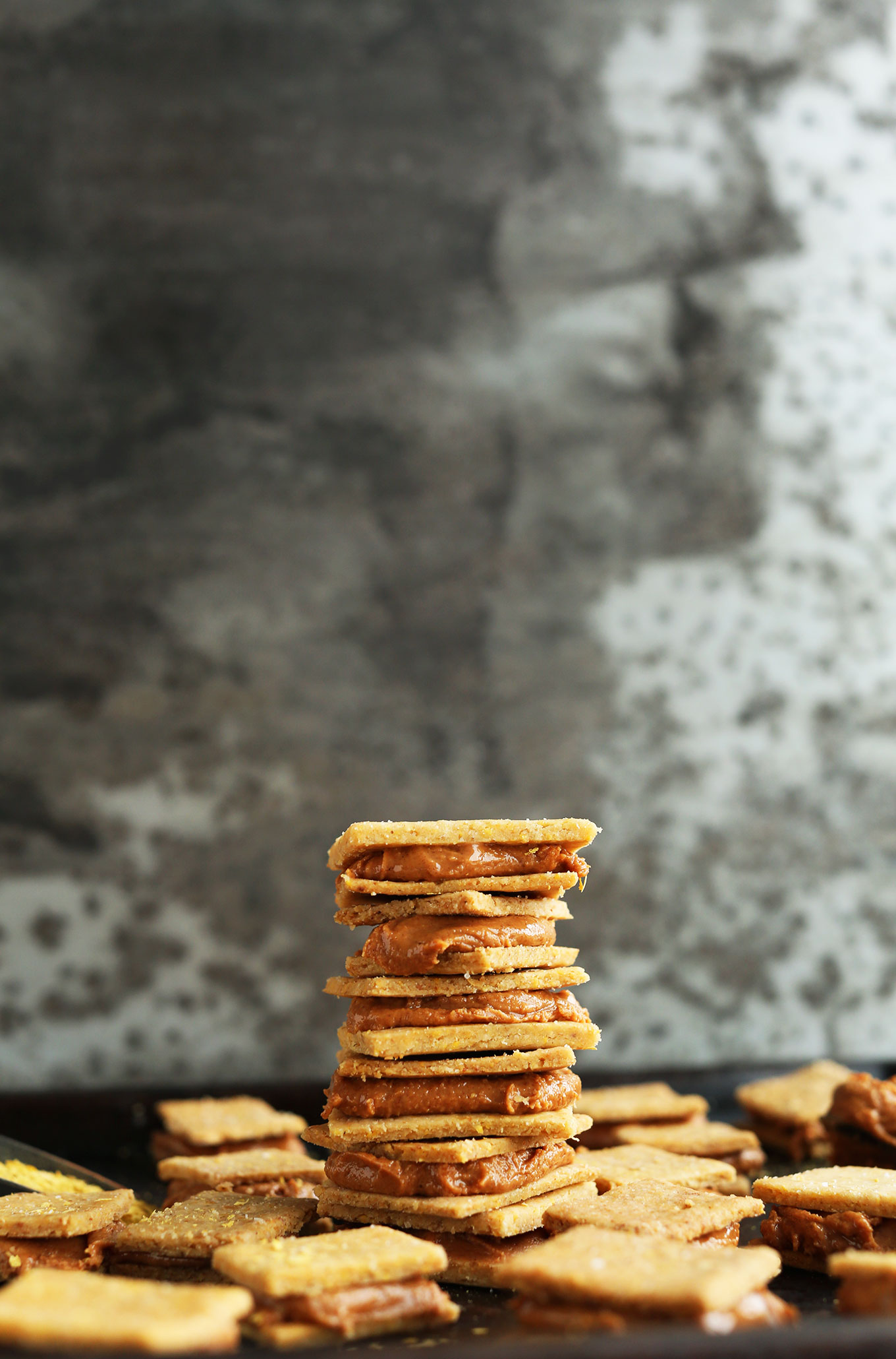 Stack of our simple and delicious Peanut Butter Cheese Crackers
