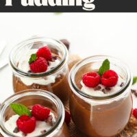 Jars of our easy chocolate chia pudding recipe