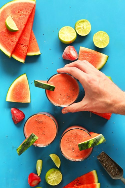 Grabbing a refreshing summer breakfast of our Watermelon Smoothie