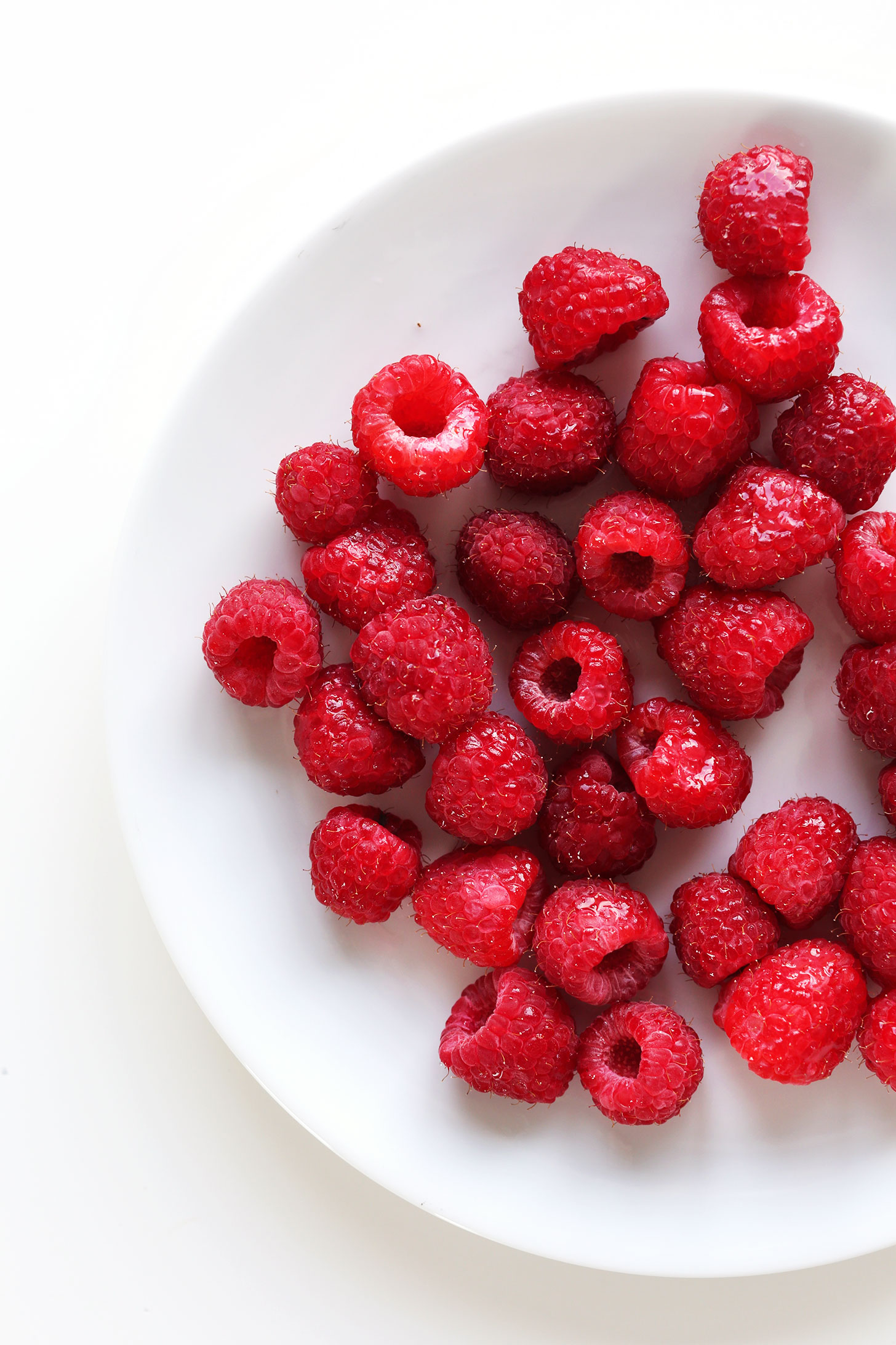 Plump fresh raspberries for making homemade vegan ice cream