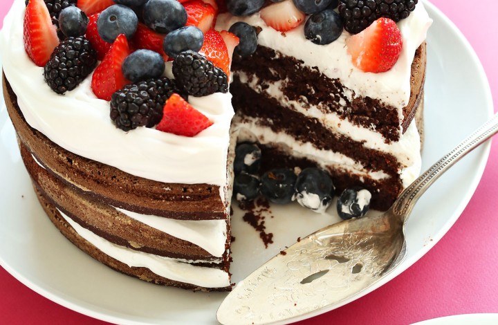 Plate of delicious Chocolate Cake perfect for a gluten-free vegan summer dessert