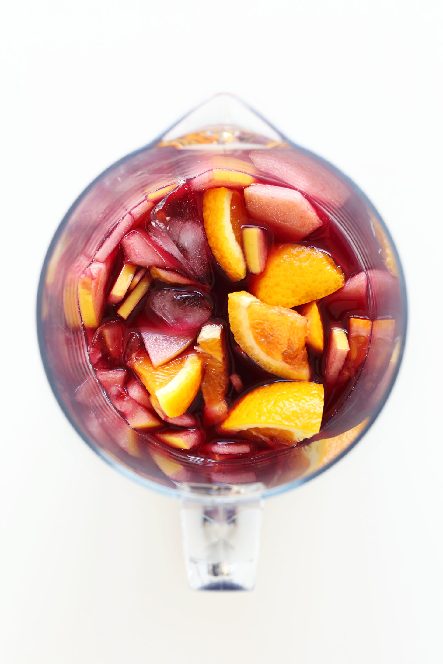 Pitcher filled with our Amazing Traditional Red Sangria recipe