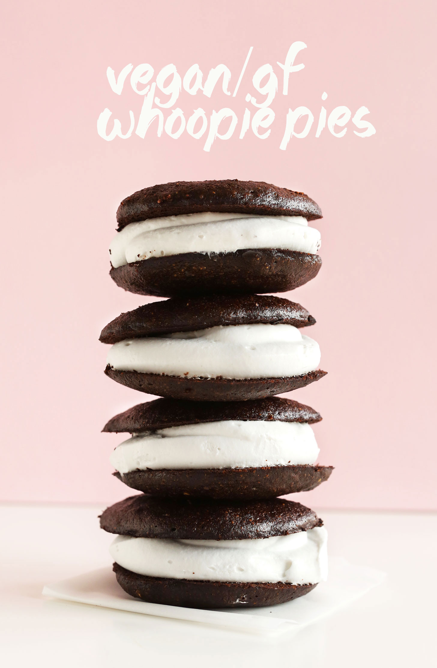 Stack of our naturally-sweetened gluten-free vegan whoopie pies
