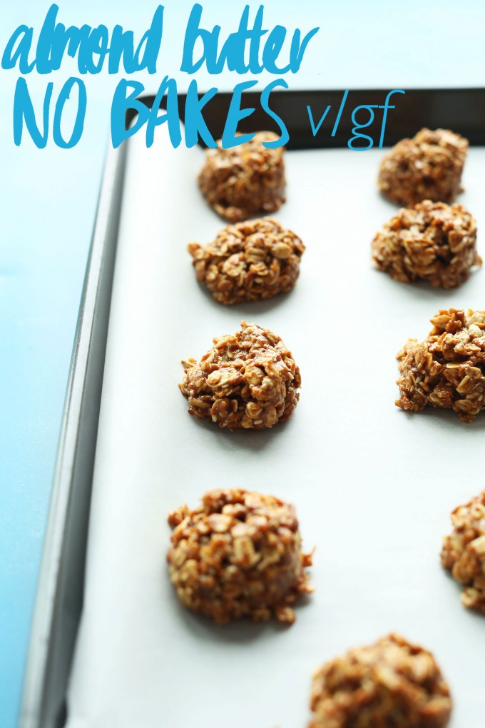 Almond Butter NoBake Cookies Minimalist Baker Recipes