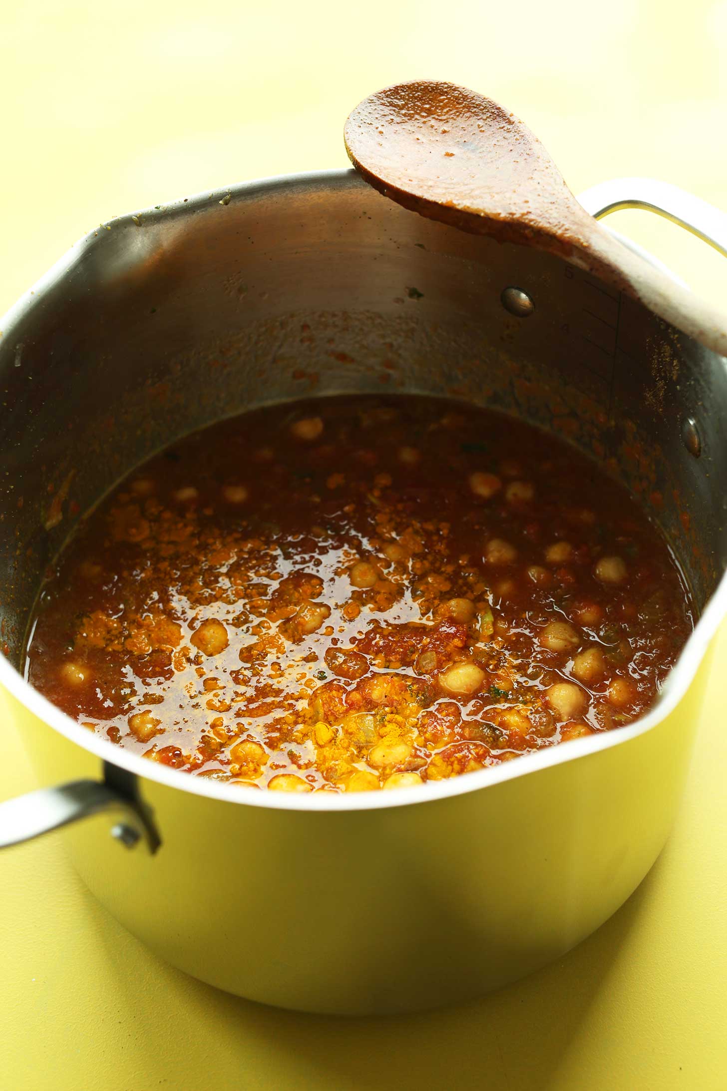 Big pot of our chana masala for a healthy vegan meal