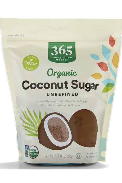 Bag of Whole Foods 365 coconut sugar