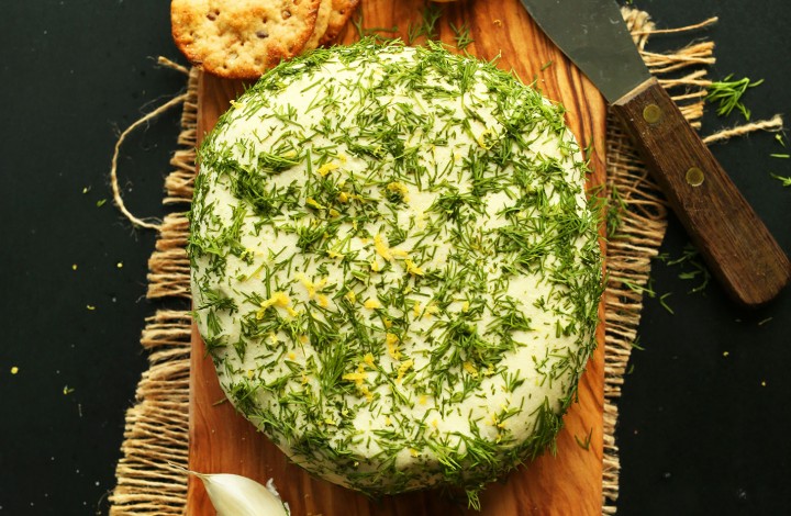 Crackers and homemade vegan cheese for a delicious plant-based snack recipe