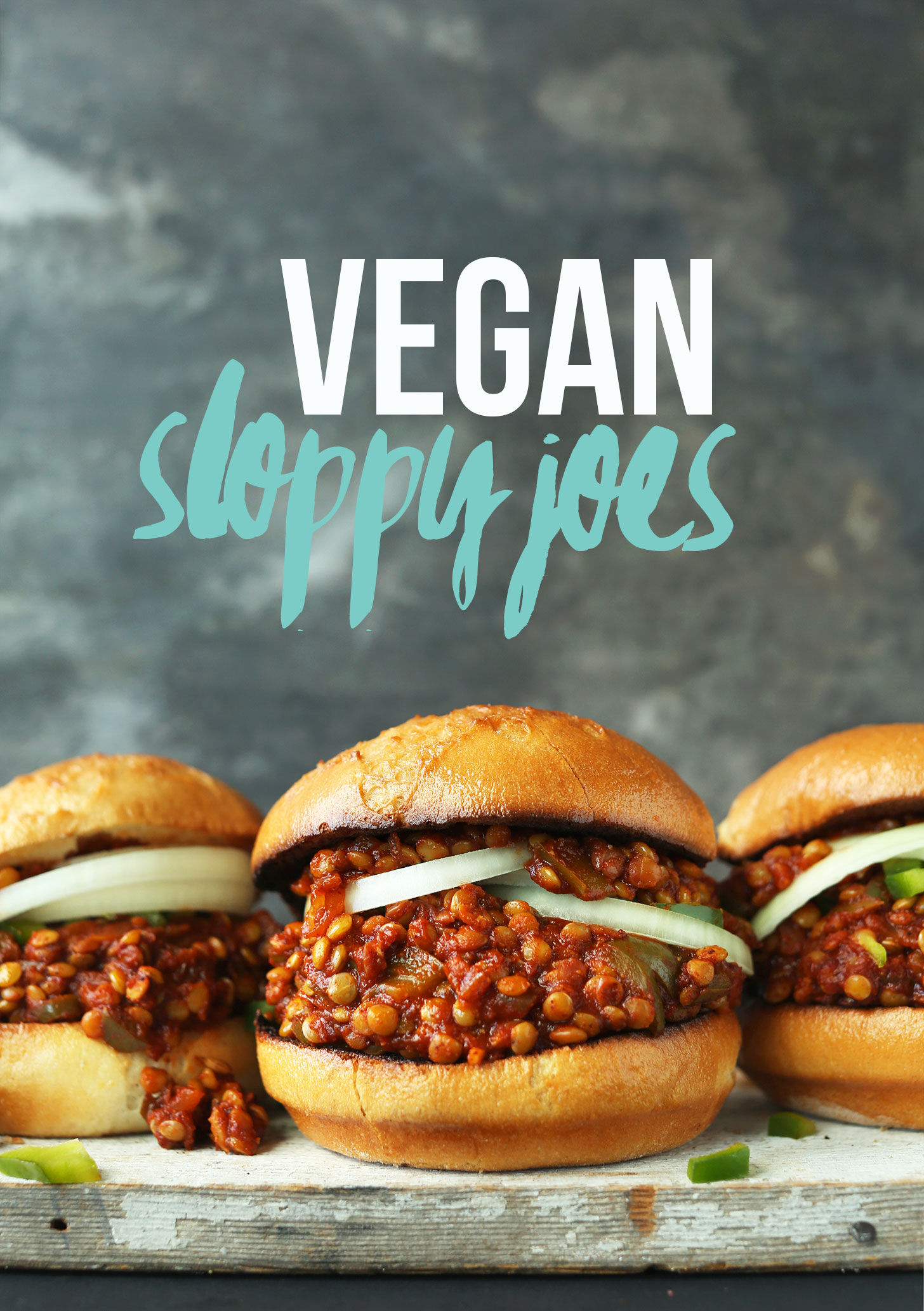 Buns filled with Vegan Lentil Sloppy Joes for an easy gluten-free plant-based dinner