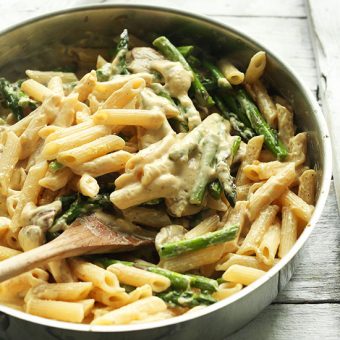 Creamy Mushroom Asparagus Pasta Recipe | Minimalist Baker Recipes