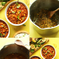 Showing the steps to make our easy chana masala recipe
