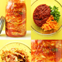 Photos of the process of making our probiotic-rich vegan kimchi recipe