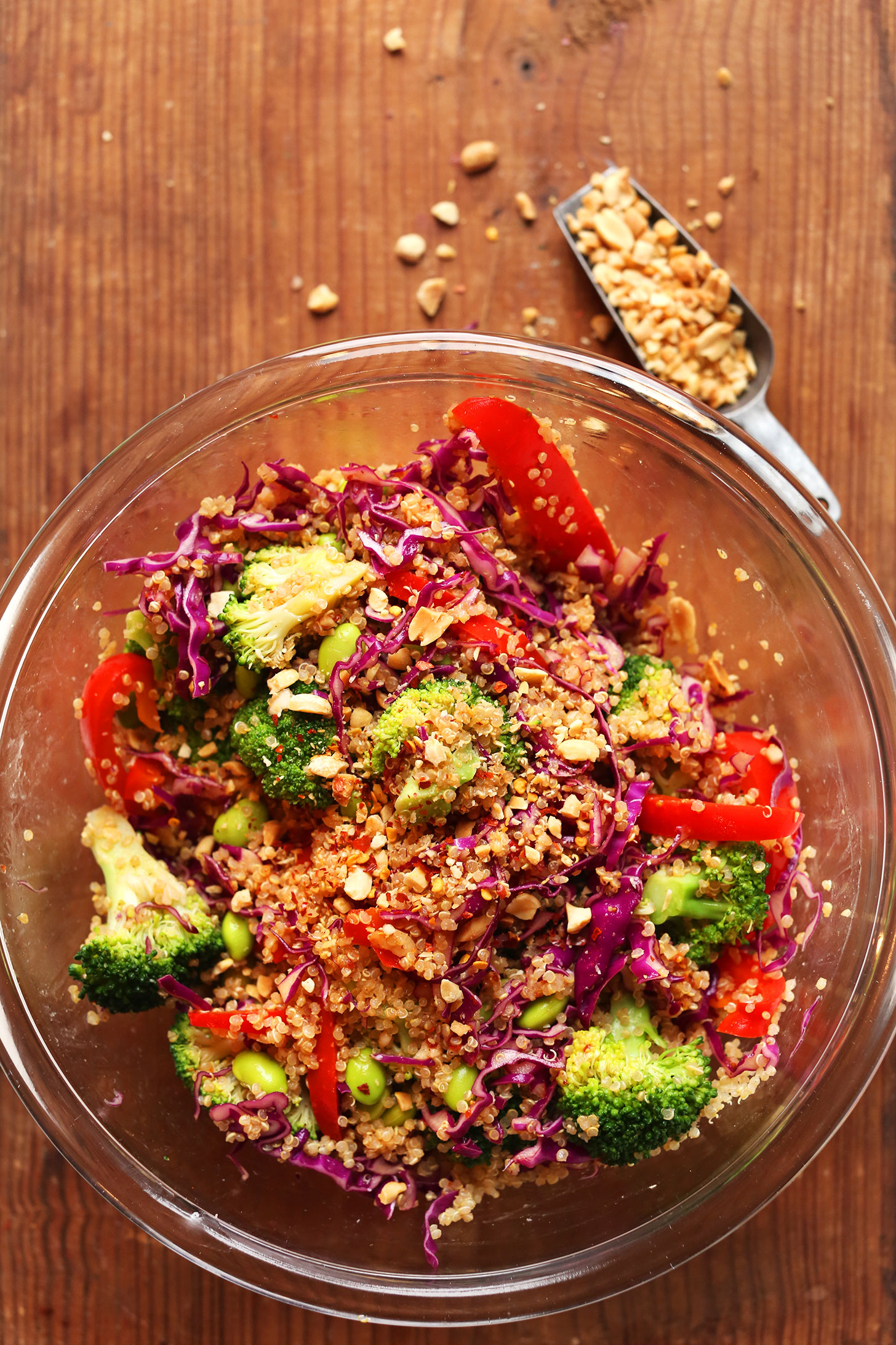 A bowl of Asian Inspired Quinoa Salad for a healthy plant-based dinner