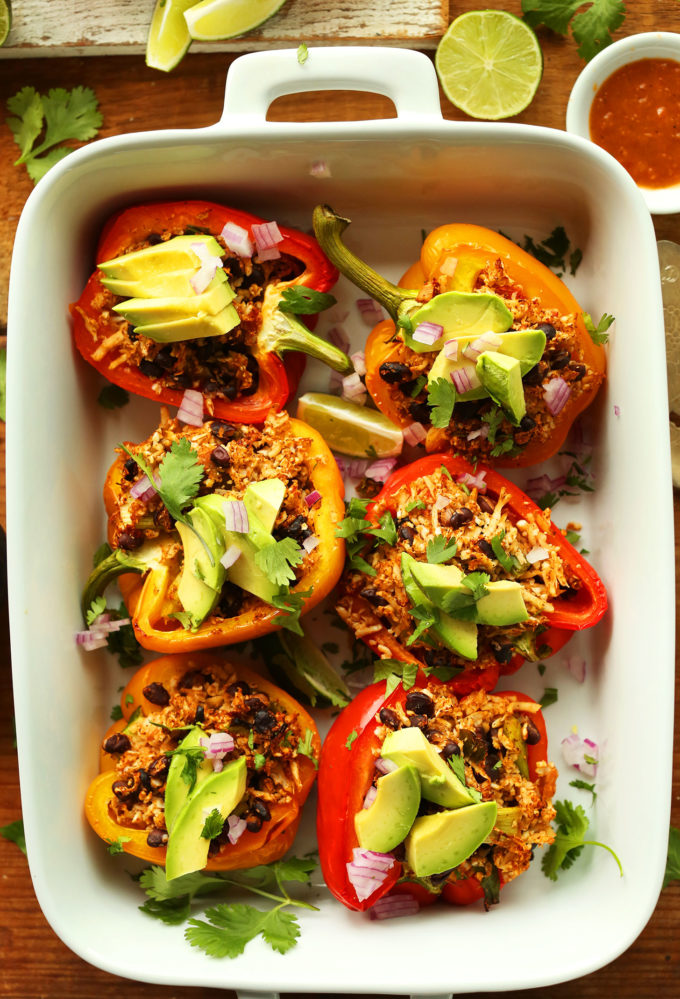 Cauliflower Rice Stuffed Peppers | Minimalist Baker Recipes