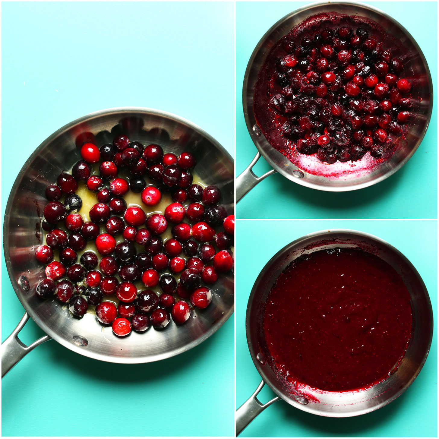 Making 3-Ingredient Cranberry Compote in a pan