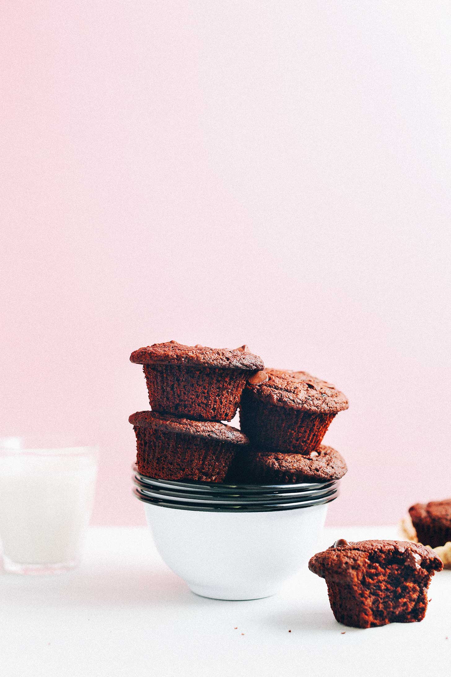 Stack of gluten-free Chocolate Muffins for a healthy vegan snack