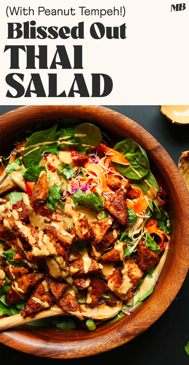 Rainbow Thai Salad with Peanut Tempeh | Minimalist Baker Recipes