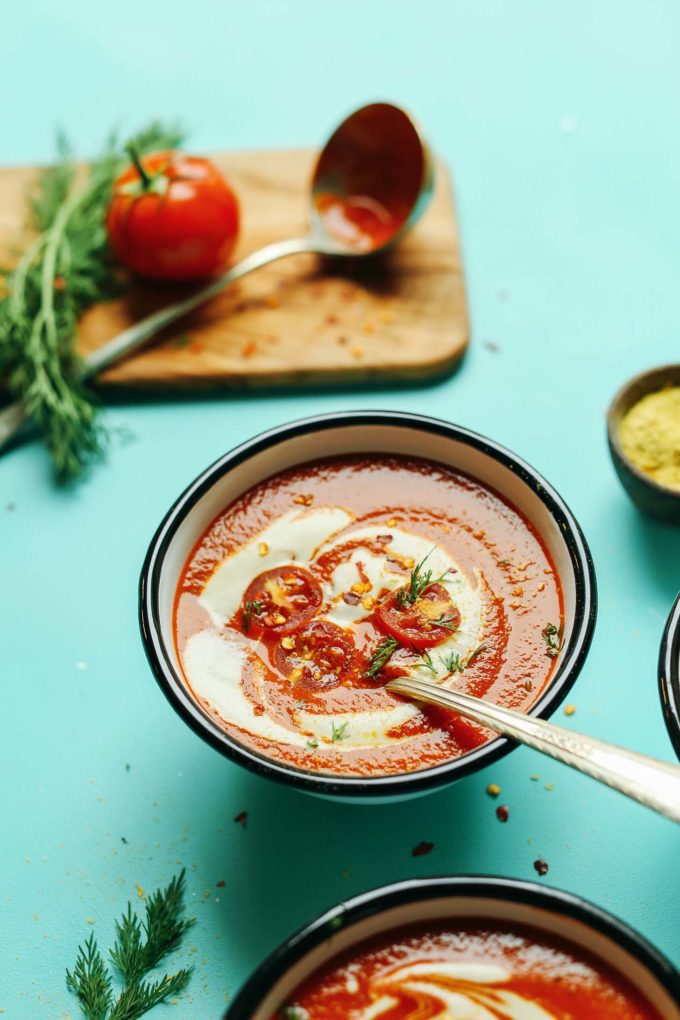 Creamy Roasted Red Pepper Tomato Soup | Minimalist Baker Recipes