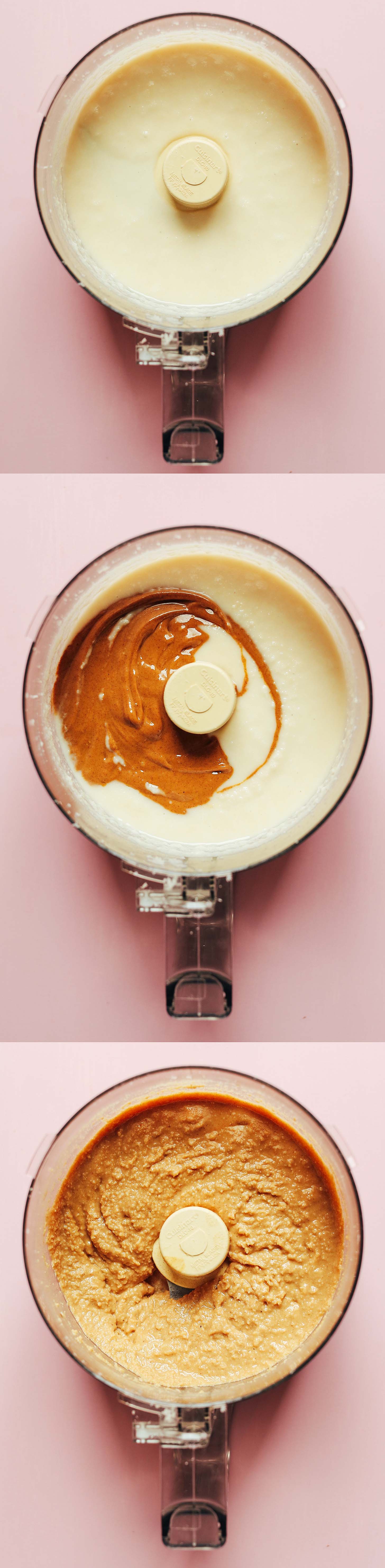 Food processor with vegan gluten-free Peanut Butter Fudge batter