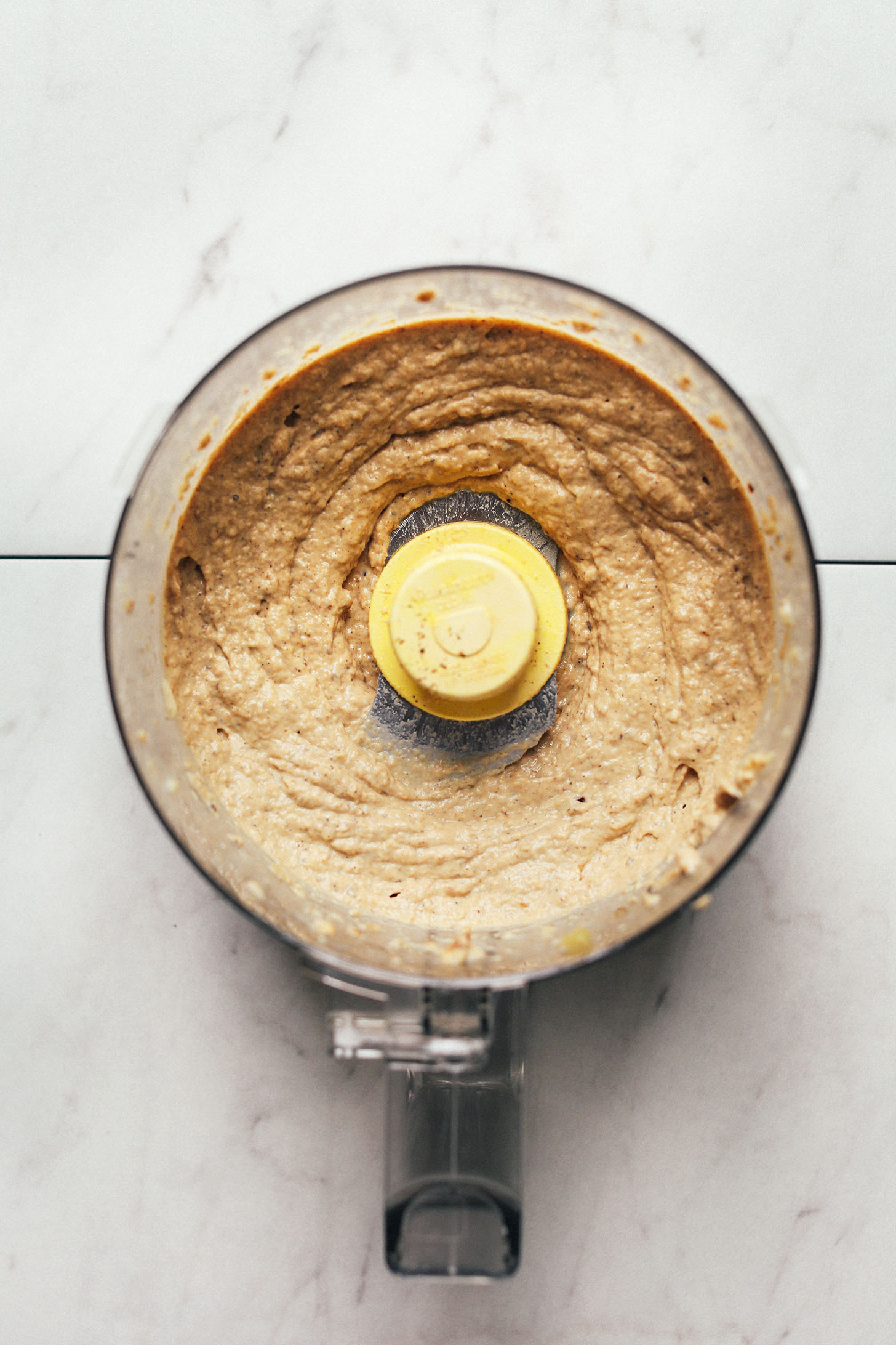 Food processor with delicious vegan baba ghanoush