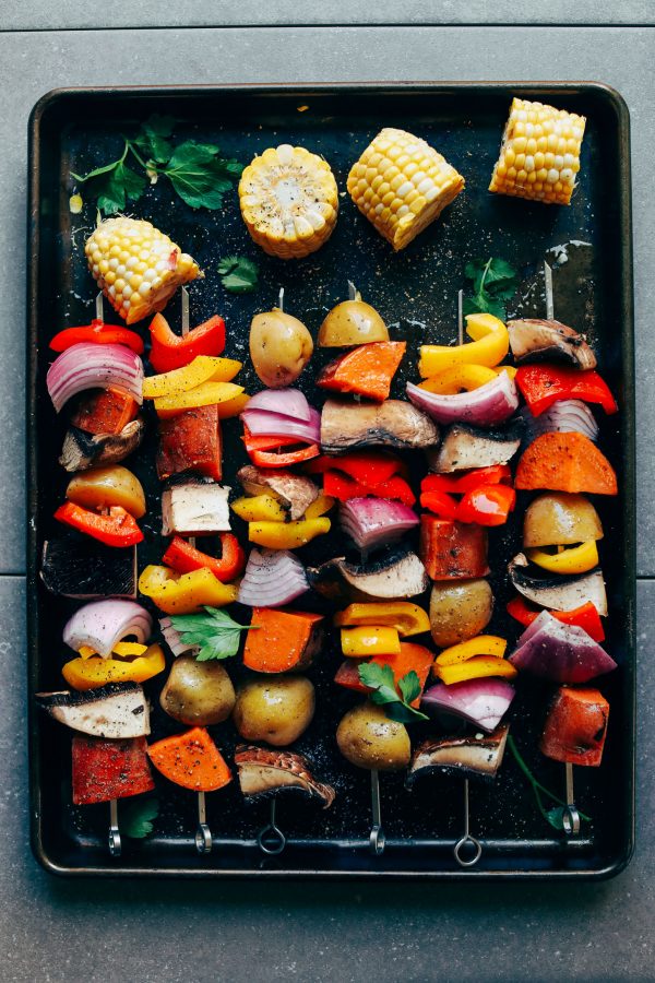 Grilled Veggie Skewers with Chimichurri Sauce | Minimalist Baker Recipes