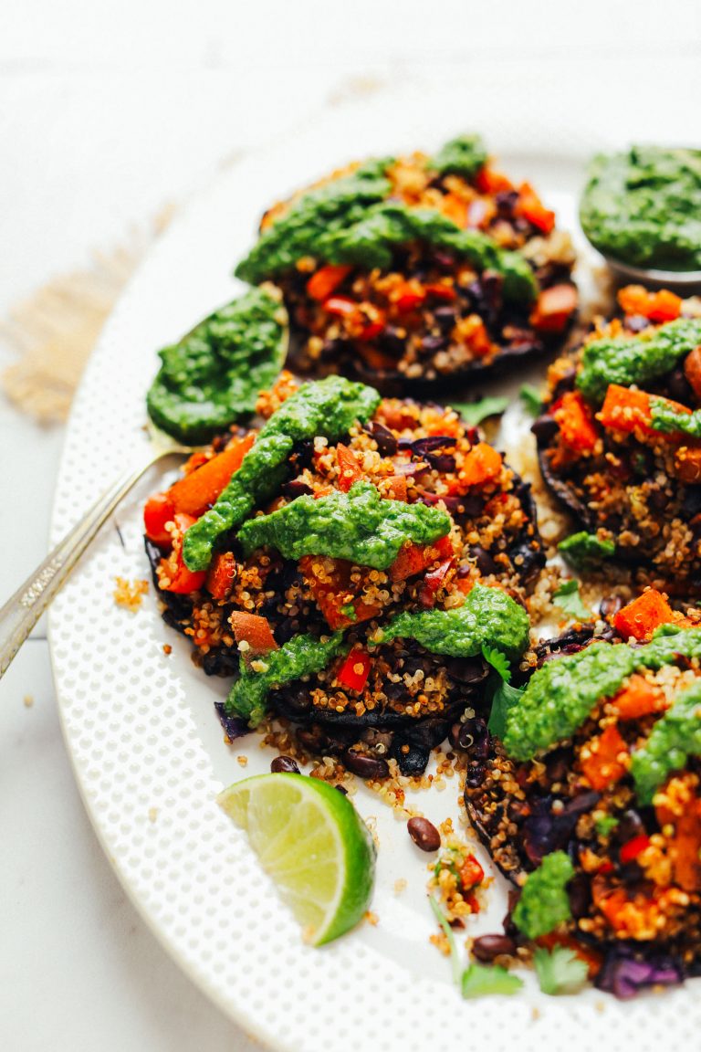 Quinoa & Vegetable Stuffed Mushrooms | Minimalist Baker Recipes