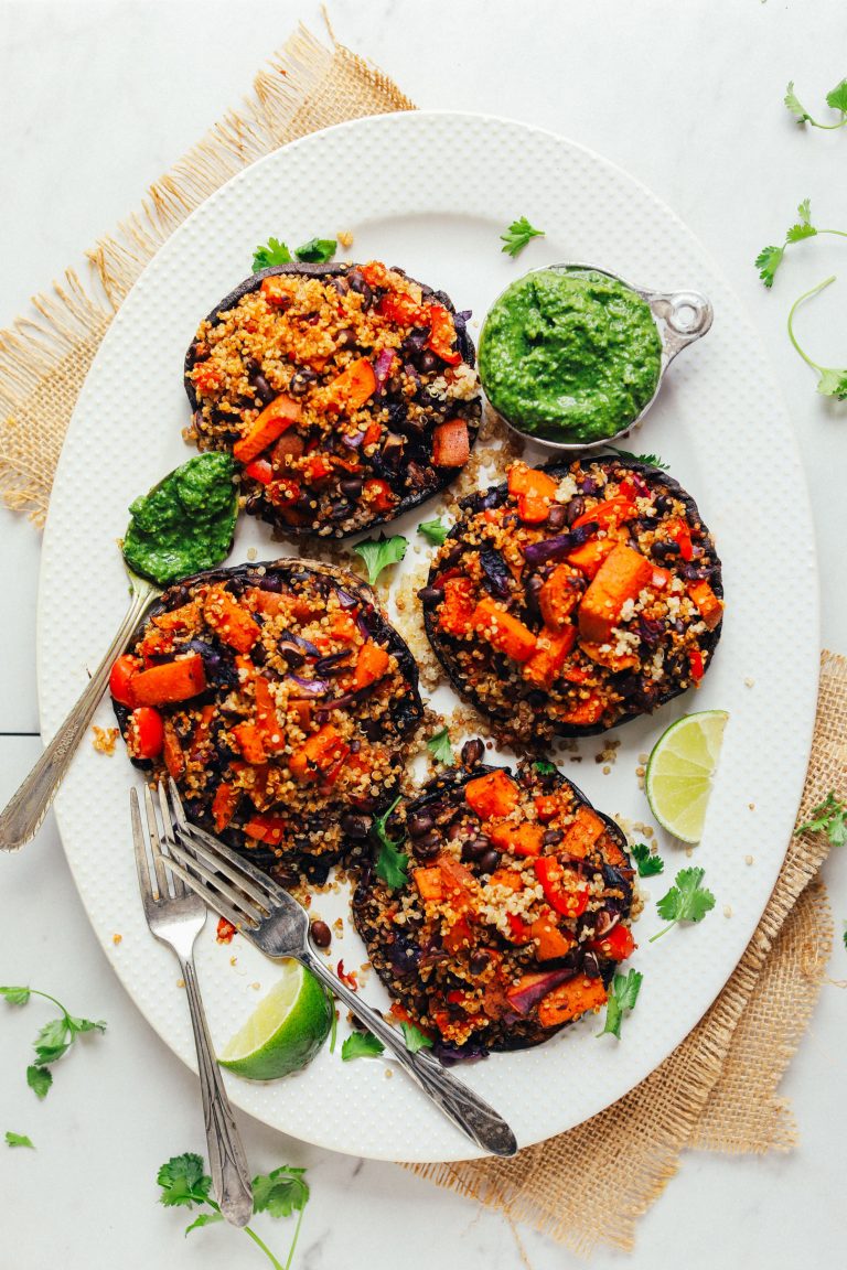Quinoa & Vegetable Stuffed Mushrooms | Minimalist Baker Recipes