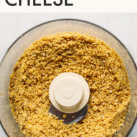 Food processor of vegan parmesan cheese