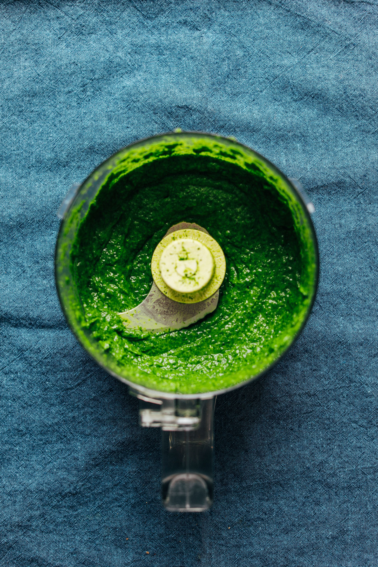 Food processor with freshly blended green chutney