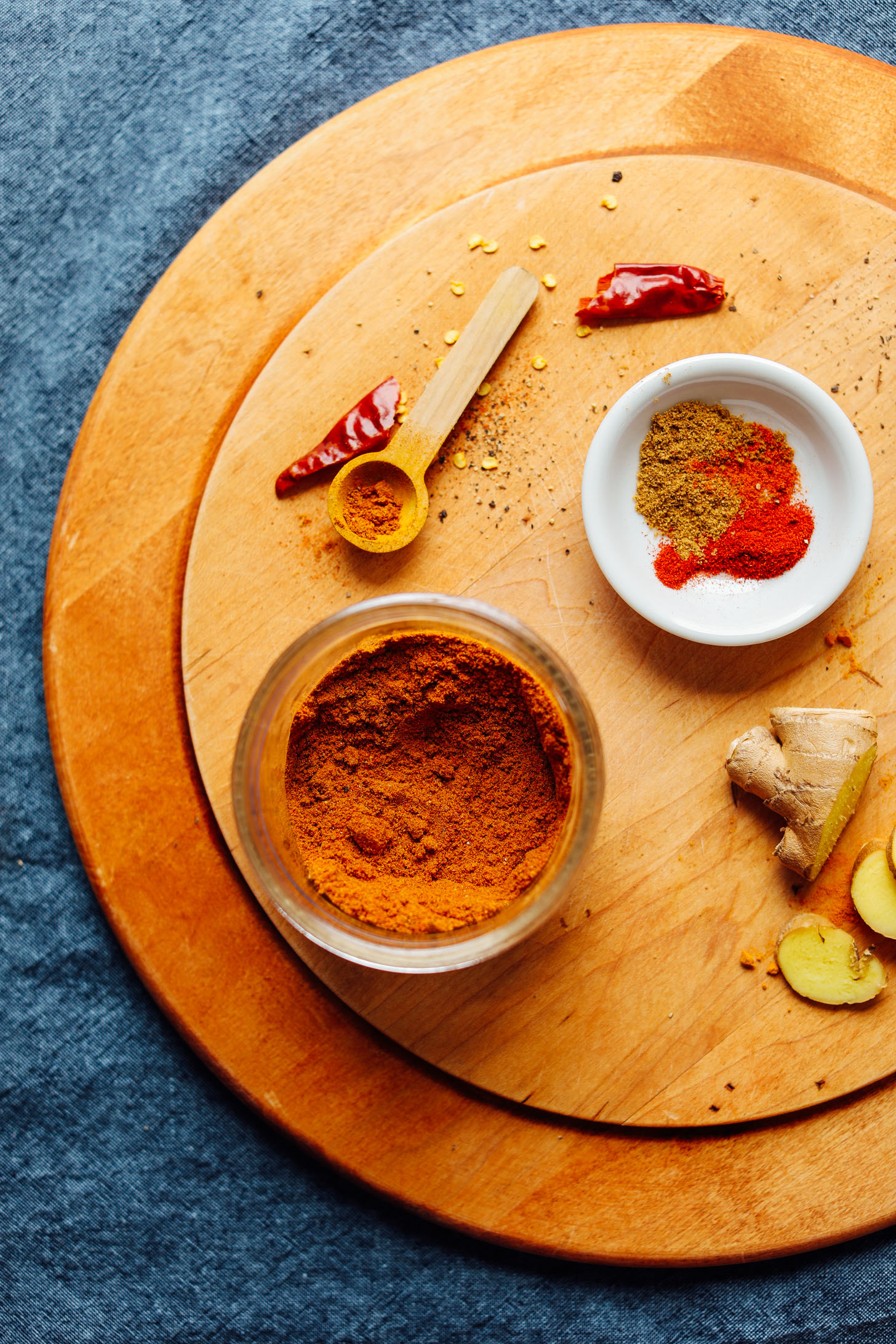 DIY Shawarma Spice ingredients on a cutting board