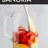 Glass of easy traditional white sangria