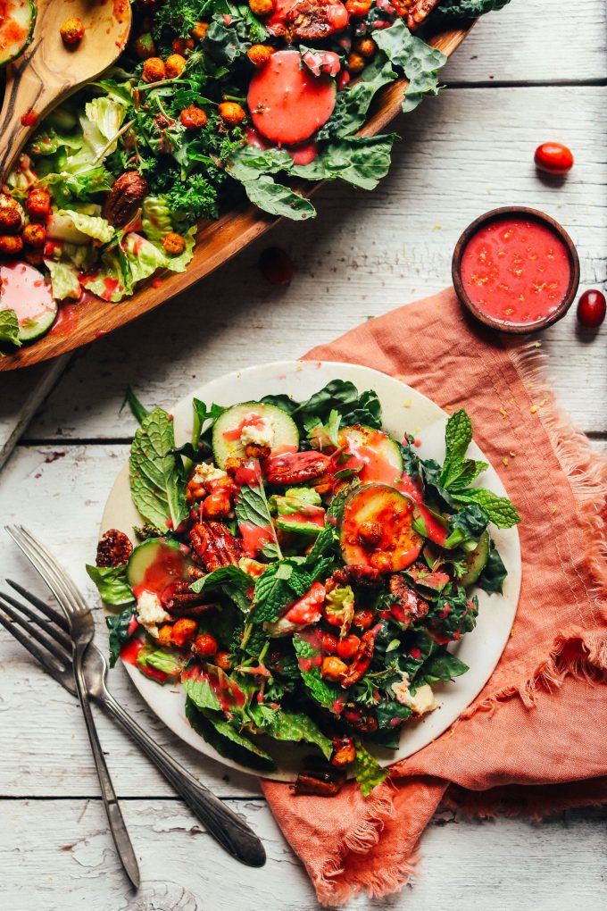 Herbed Green Salad with Cranberry Vinaigrette