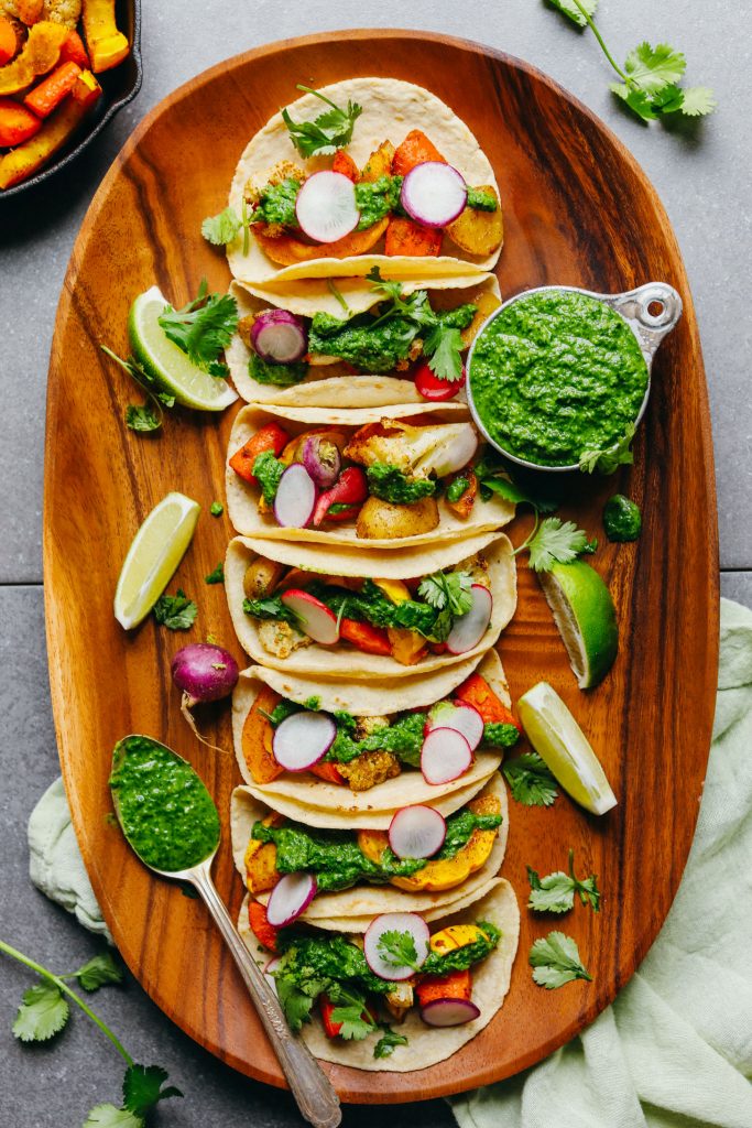 Roasted Vegetable Tacos with Green Sauce Minimalist Baker Recipes