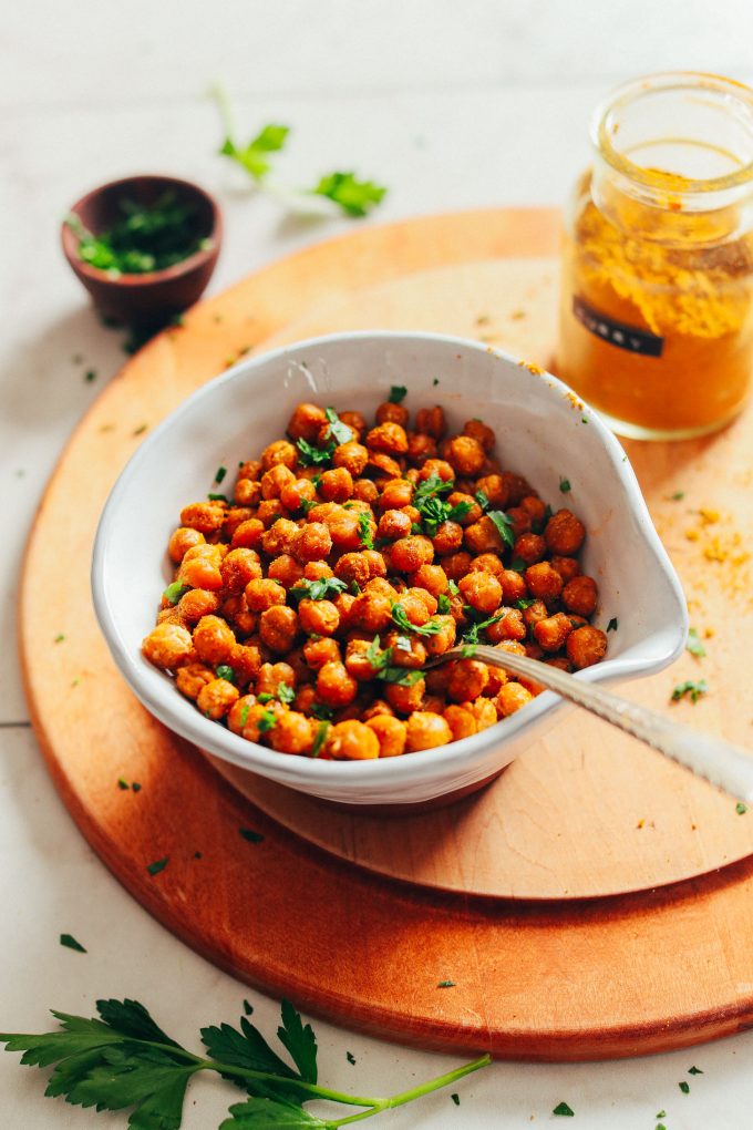 Actually Crispy Baked Chickpeas