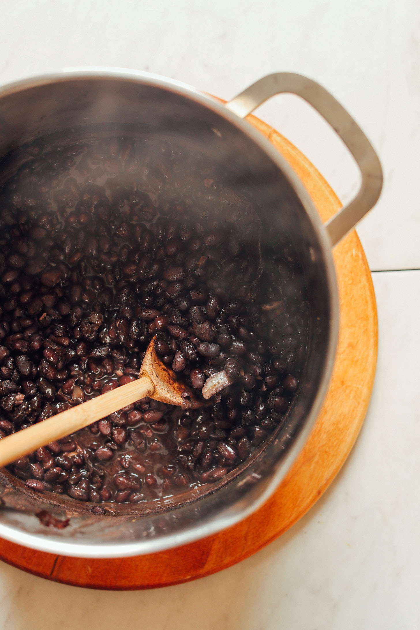 Making a batch of Easy 1-Pot Black Beans for a healthy dinner